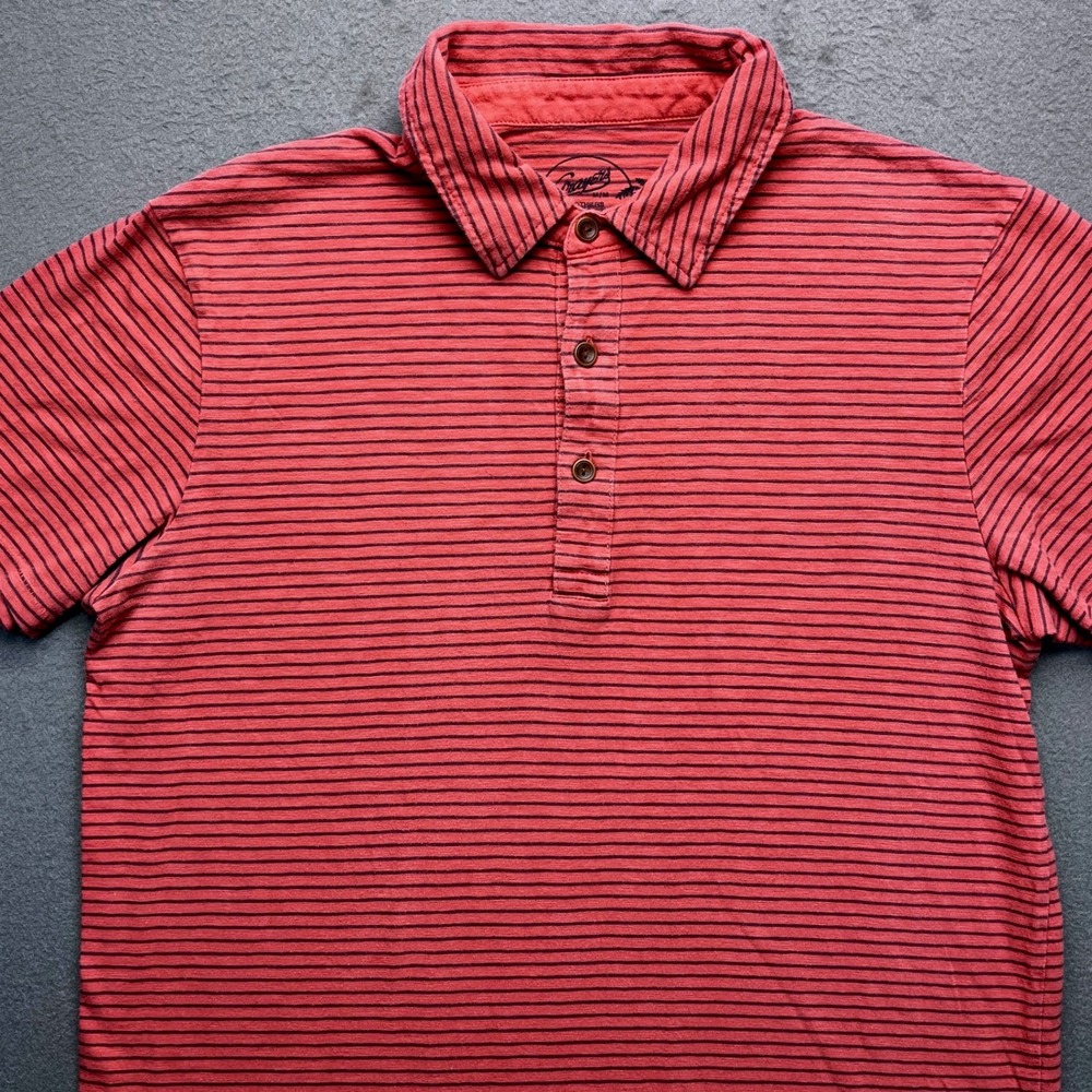 Grayers Clothiers Mens Striped Short Sleeve Polo Shirt Button Up Size M‎